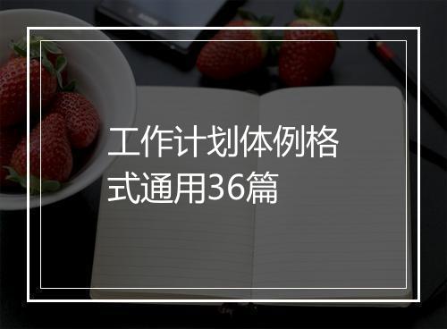 工作计划体例格式通用36篇