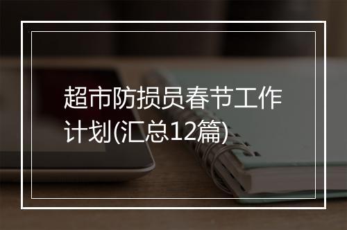 超市防损员春节工作计划(汇总12篇)