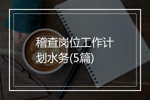 稽查岗位工作计划水务(5篇)