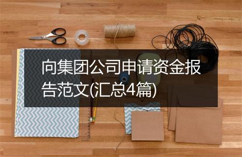 向集团公司申请资金报告范文(汇总4篇)