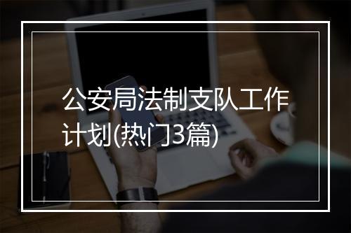 公安局法制支队工作计划(热门3篇)
