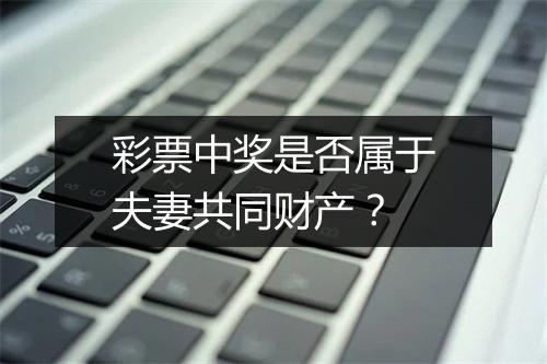 彩票中奖是否属于夫妻共同财产?