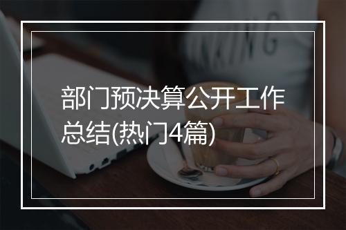部门预决算公开工作总结(热门4篇)