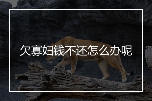 欠寡妇钱不还怎么办呢