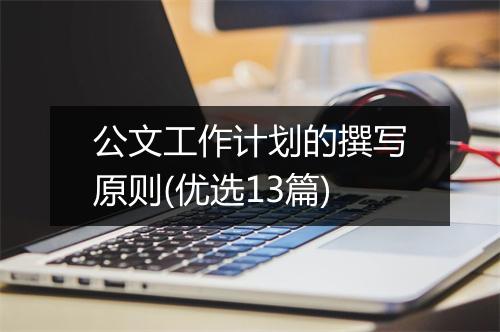 公文工作计划的撰写原则(优选13篇)