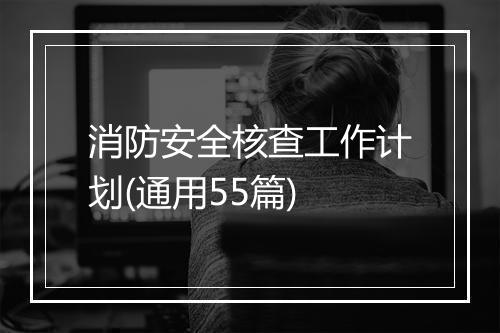消防安全核查工作计划(通用55篇)
