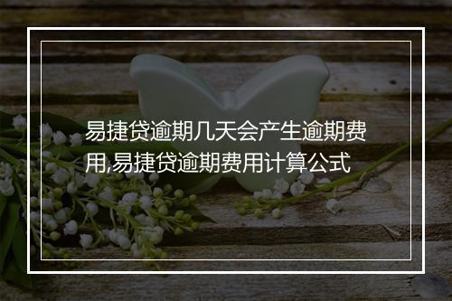 易捷贷逾期几天会产生逾期费用,易捷贷逾期费用计算公式