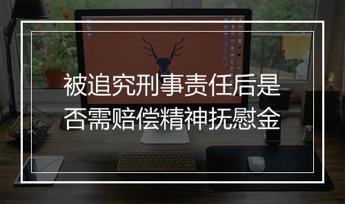 被追究刑事责任后是否需赔偿精神抚慰金
