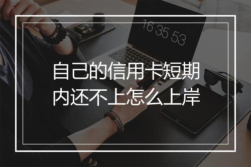 自己的信用卡短期内还不上怎么上岸