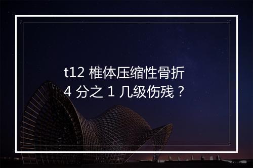 t12 椎体压缩性骨折 4 分之 1 几级伤残?
