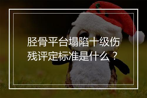 胫骨平台塌陷十级伤残评定标准是什么?