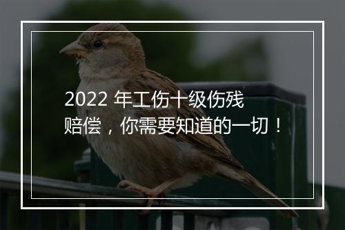 2022 年工伤十级伤残赔偿,你需要知道的一切!