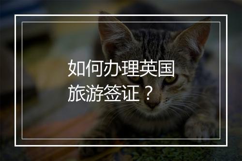 如何办理英国旅游签证?
