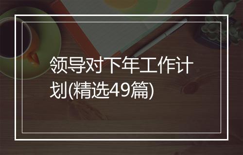 领导对下年工作计划(精选49篇)