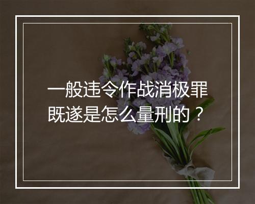一般违令作战消极罪既遂是怎么量刑的?