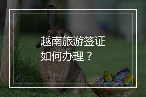 越南旅游签证如何办理?