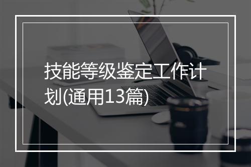 技能等级鉴定工作计划(通用13篇)