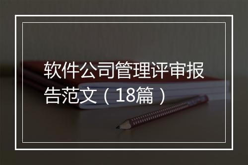 软件公司管理评审报告范文(18篇)
