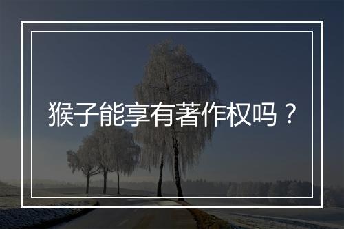 猴子能享有著作权吗?