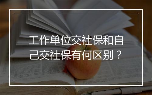 工作单位交社保和自己交社保有何区别?