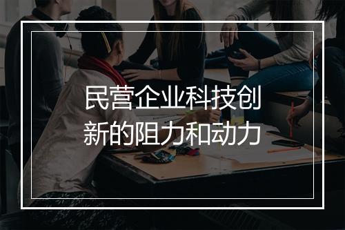 民营企业科技创新的阻力和动力