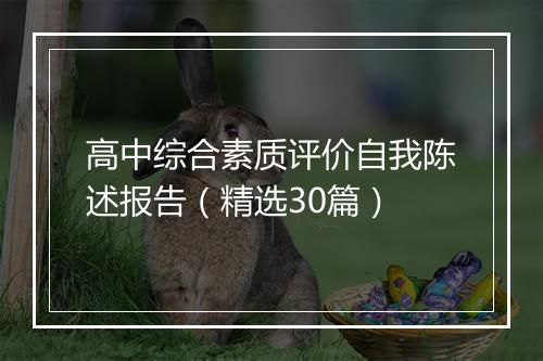 高中综合素质评价自我陈述报告(精选30篇)