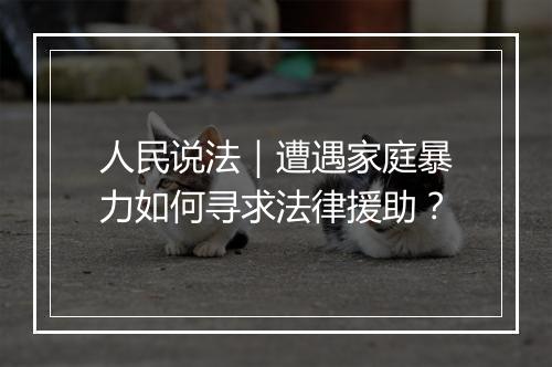 人民说法|遭遇家庭暴力如何寻求法律援助?