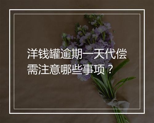 洋钱罐逾期一天代偿需注意哪些事项?