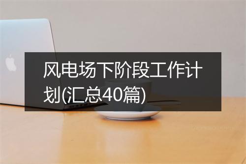 风电场下阶段工作计划(汇总40篇)