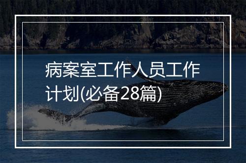 病案室工作人员工作计划(必备28篇)