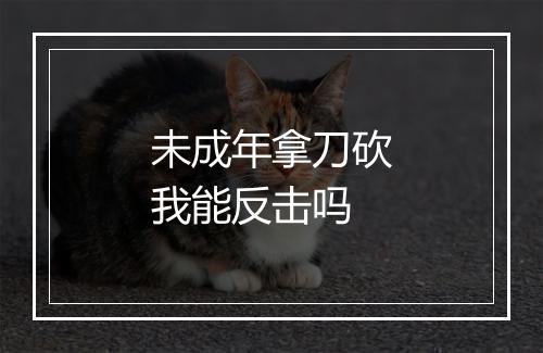 未成年拿刀砍我能反击吗