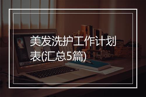 美发洗护工作计划表(汇总5篇)