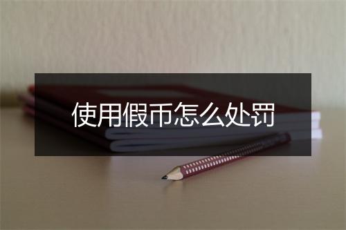 使用假币怎么处罚