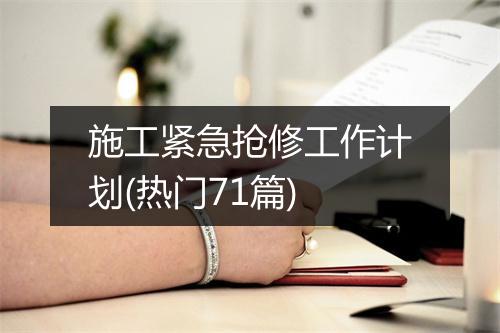 施工紧急抢修工作计划(热门71篇)
