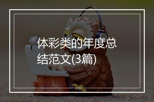 体彩类的年度总结范文(3篇)