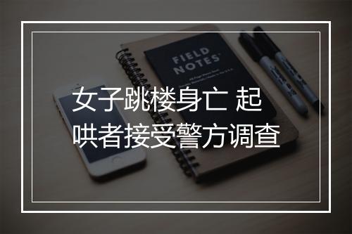 女子跳楼身亡 起哄者接受警方调查