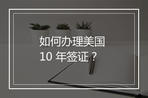 如何办理美国 10 年签证?
