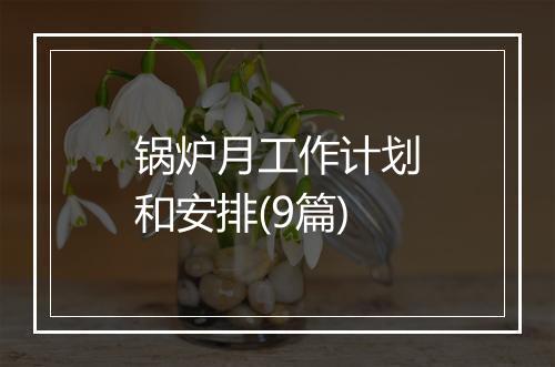 锅炉月工作计划和安排(9篇)