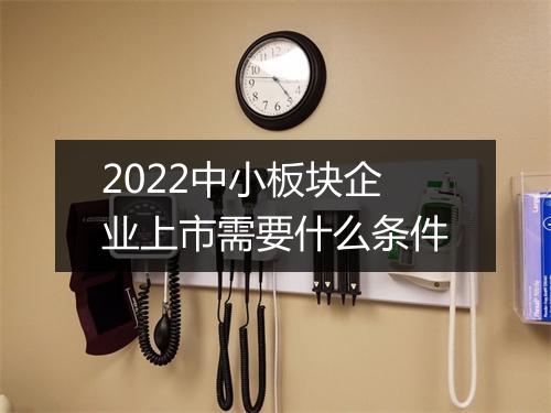2022中小板块企业上市需要什么条件