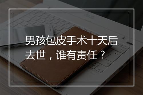 男孩包皮手术十天后去世,谁有责任?