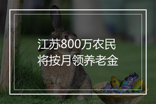 江苏800万农民将按月领养老金