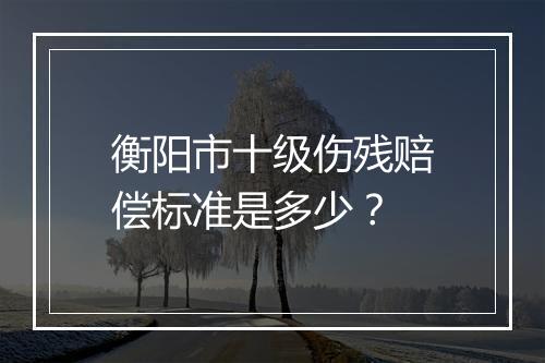 衡阳市十级伤残赔偿标准是多少?