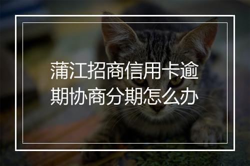 蒲江招商信用卡逾期协商分期怎么办