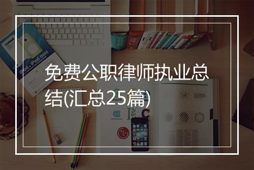 免费公职律师执业总结(汇总25篇)