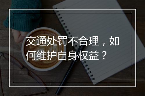 交通处罚不合理,如何维护自身权益?