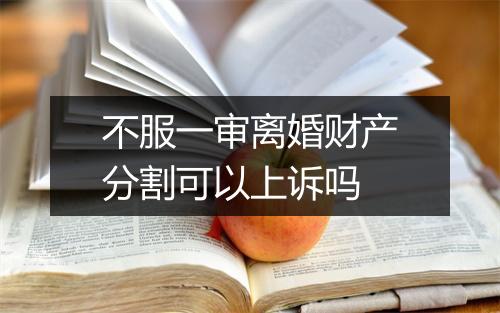 不服一审离婚财产分割可以上诉吗