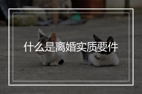 什么是离婚实质要件