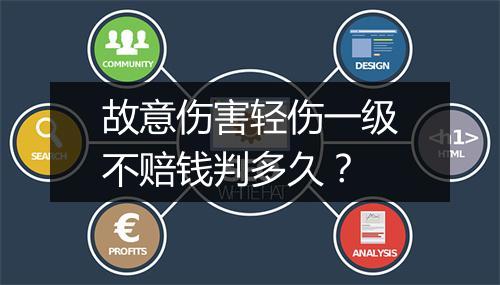 故意伤害轻伤一级不赔钱判多久?