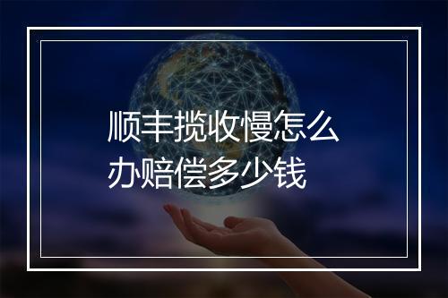顺丰揽收慢怎么办赔偿多少钱