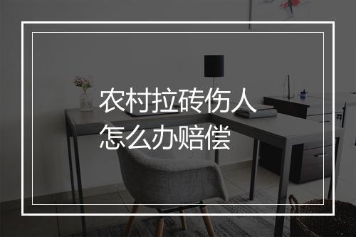 农村拉砖伤人怎么办赔偿